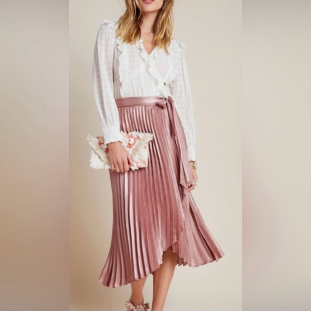 ANTHROPOLOGIE MAEVE PAULINA PLEATED SKIRT SIZE 8, NWT
